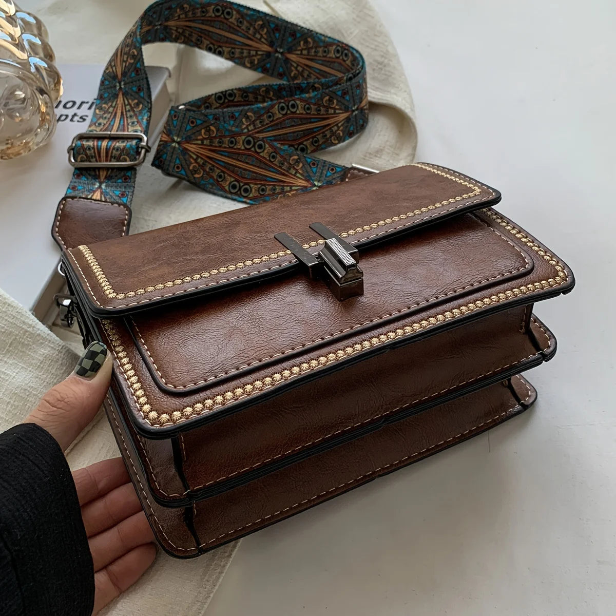 Mini Cross-Body Bags for Women, Adjustable Strap, Small Square Design Purse, Fashion Shoulder Bag, New Designer Mini Leather Bag