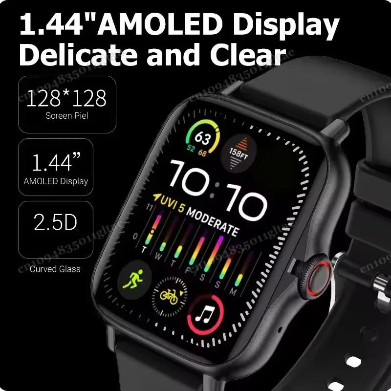 2026 New Smart Watch Android Phone 1.44''Inch Color Screen Bluetooth Call Blood Oxygen/Pressure Monitoring Smart Watch Women Men