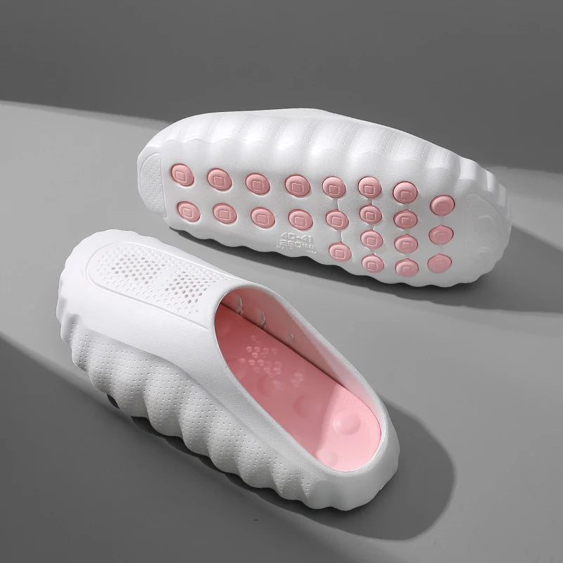 Men's Lightweight Outdoor Slippers Soft Thick Sole Breathable Sandals Non-Slip Summer Beach Slides for Casual Home Bathroom Use