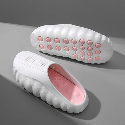 Men's Lightweight Outdoor Slippers Soft Thick Sole Breathable Sandals Non-Slip Summer Beach Slides for Casual Home Bathroom Use