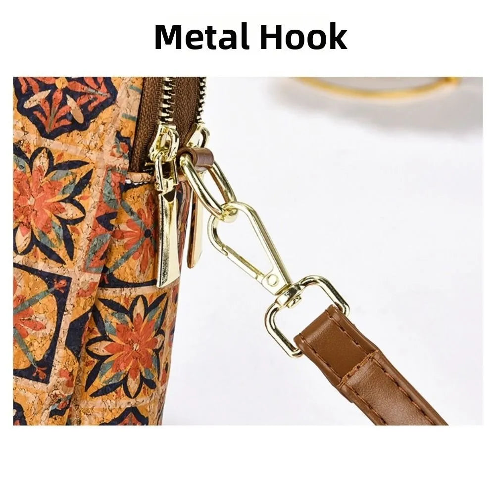 Women Fashion Bohemian Style Printed Phone Bag Ethnic Style PU Leather Single Shoulder Bag Luxury Versatile Handbag For Ladies