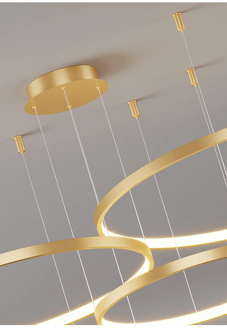 Living Room Ring Pendant Lights Acrylic Led Restaurant Chandelier Modern Minimalist Art Creative Personality Net Red Custom Lamp