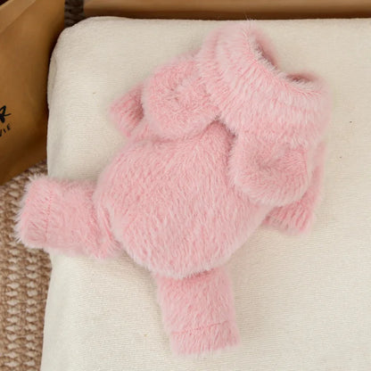 Warm Dog Clothes Winter Plush Hooded Clothing Jumpsuit Tracksuit For Small Medium Dogs Chihuahua York Puppy Overalls Bodysuit XS