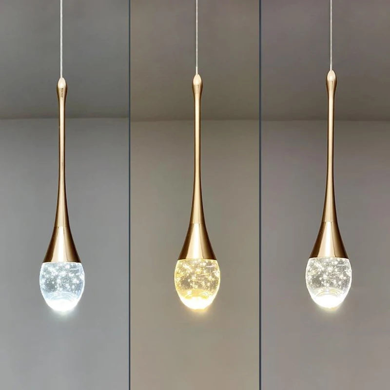 Crystal Luxury Chandelier Villa Staircase Living Room Hanging Lamp Bedroom Bedside LED Light Hotel Lobby Crystal Pendant Lights