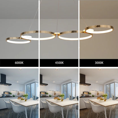 living room chandelier,Dimmable ceiling pendant chandelier,Led pendant lights for dining room kitchen Gold/chrome/black lustrs