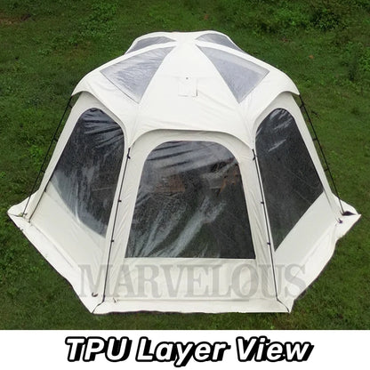 Hot Selling Large Connectable Big Family Camping Tent Dia. 460cm Geodesic Dome Tent with Modular Pod Tent Design 5 Bedrooms
