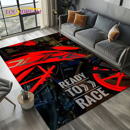 Racing Car K-KTM Motorcycle Carpet Rug for Living Room Bedroom Home Sofa Decoration,Kids Play Area Rug Non-slip Floor Mat Gift