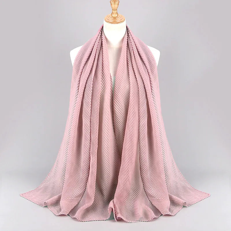 Women Plain Cotton Scarf Head Hijab Wrap Solid Full Cover-up Shawls Foulard Femme Headband Crinkle Muslim Hijabs Store 2024 NEW