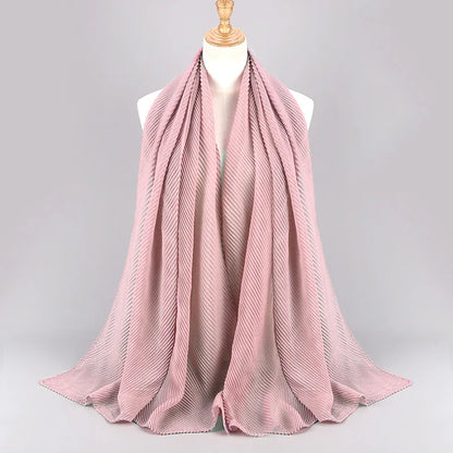 Women Plain Cotton Scarf Head Hijab Wrap Solid Full Cover-up Shawls Foulard Femme Headband Crinkle Muslim Hijabs Store 2024 NEW