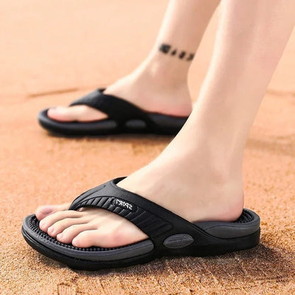 Massage Flip Flops for Men Summer Breathable Beach Shoes Sandals Men Luxury Flip Flops Breathable Plus Plus Size Men Slippers 46