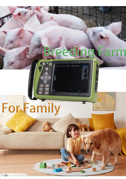 Portable Veterinary Ultrasound Scanner, Vet Pregnancy Ultra Machine with 3.5MHz Convex Probe for Pig Sheep Goat Dogs Animals