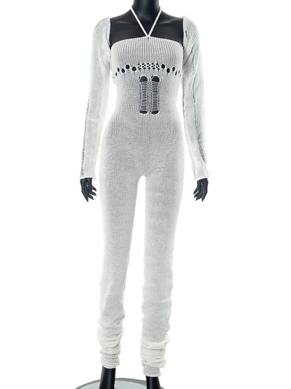 Sisterlinda Fashion Trend Y2K Jumpsuits Women Patchwork Sleeve Bandage Stretch Hipster One Piece Overalls Female Streetwear 2023