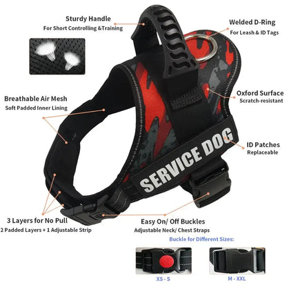 Bulldog Corgi Chihuahua Chest Harness For Service Dogs Custom Patches Soft Mesh Padded Dog Training Vest For Small And Large Dog