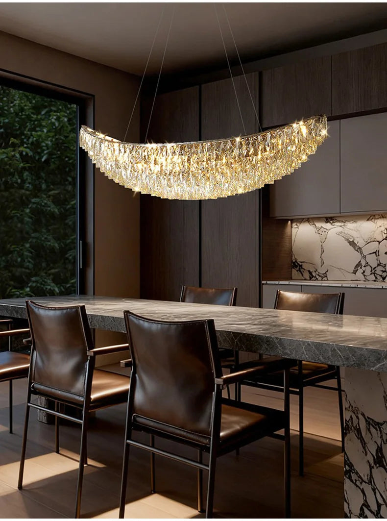 Luxury Crystal Modern Ceiling Chandeliers Dining Table Light Lustre Led Ceiling Lights Home Decor Suspension Chandelier Żyrandol