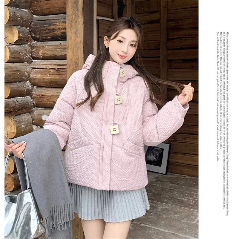 Women Winter Coat Jacket Warm Down Cotton Parkas 2026 Korean New Female Loose Hooded Down Coat Women's Parkas