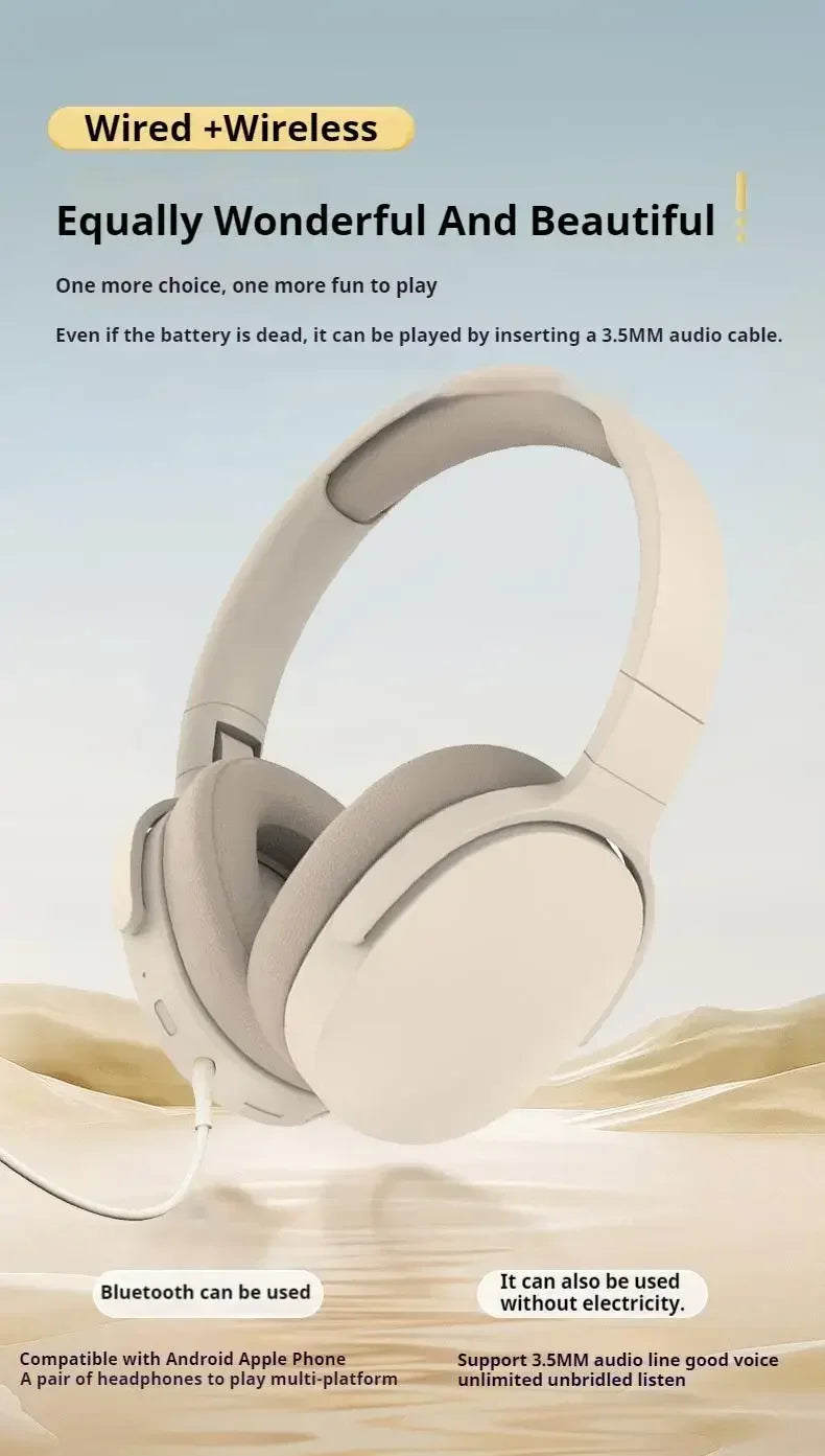 Hot Wireless Bluetooth Headphones Over Ear Hifi Stereo Headset True Sports Earphones TF AUX Music Player with HD Mic