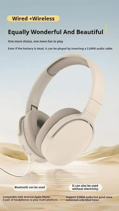 Hot Wireless Bluetooth Headphones Over Ear Hifi Stereo Headset True Sports Earphones TF AUX Music Player with HD Mic
