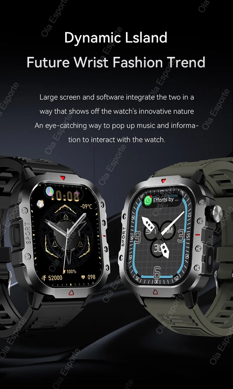 Military GPS Smart Watches For Men Flashlight Waterproof Outdoor Sport Tracker Bluetooth Call Smartwatch Man Women 2025 Pk h12
