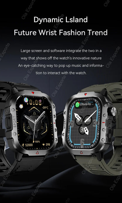 Military GPS Smart Watches For Men Flashlight Waterproof Outdoor Sport Tracker Bluetooth Call Smartwatch Man Women 2025 Pk h12