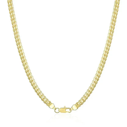 18K Gold 925 Sterling Silver 6mm Full Sideways Necklace 8/18/20/24 Inch Chain For Woman Men Fashion Wedding Engagement Jewelry