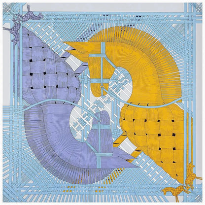 130CM Silk Scarf Women Horse Head Print Stoles Square Scarves Wraps Large Bandana Kerchief Hijabs Female Silk Foulards Sjaal