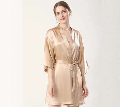 100% Real Silk Pajamas for Women Summer Two-Piece Set Sexy Cami Nightgown & Robe Set Mulberry Silk Sleepwear Autumn Winter