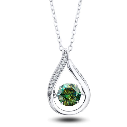 VVS1 D Color Moissanite Necklace For Women Fine Jewelry with GRA 925 Sterling Sliver Chain Plated 18k White Gold