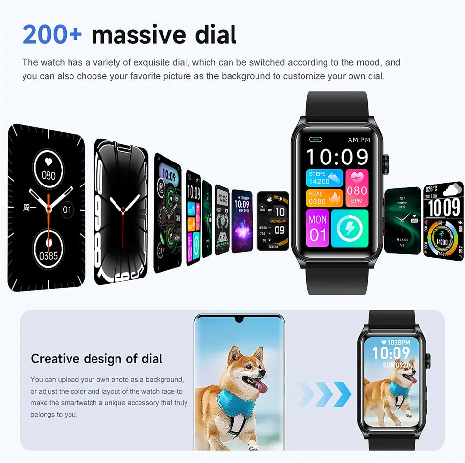 2025 New AI Health Manager Smart Watch Men Blood Pressure Blood Oxygen Sports Bluetooth Call Waterproof Health SmartWatch