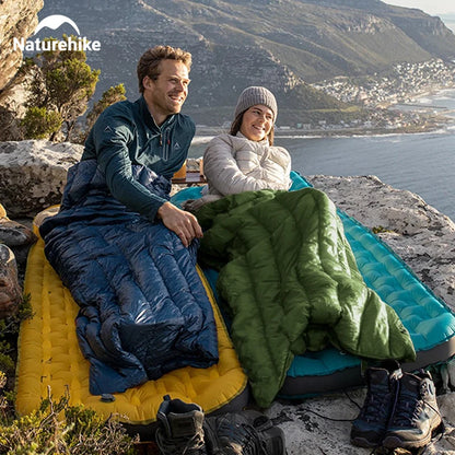 Naturehike CW295 Sleeping Bag Warm Waterproof Splicable Double Quilt 2 Person Ultralight Winter Camping Duck Down Sleeping Bags
