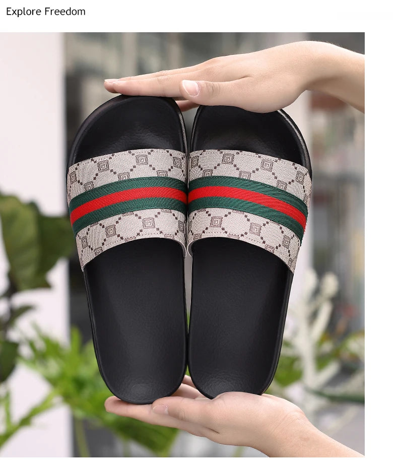 Fashion Brand Slippers for Men Ultra Soft Slides Non-slip Wear-resistant Sandals Men Casual Summer Indoor Outdoor Slippers