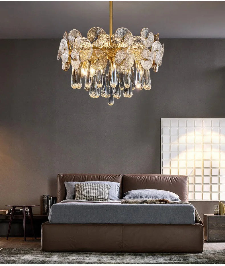Modern Creative Ceiling Chandelier Luxury Crystal Pendant Light for Living Dining Room Bedroom Home Decor Luster Lamp Fixture