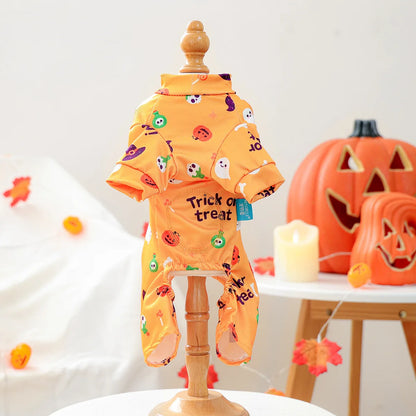 Girl Halloween Pajamas Apparel For Small Dogs Chest Closed Pet Indoor Home Wear Clothes Overall Tracksuit Chihuahua Yorkshire