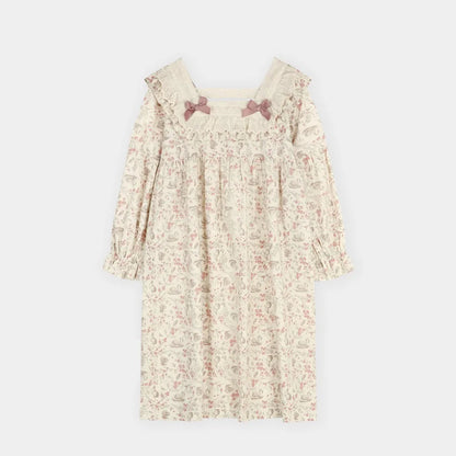 New Spring and Fall Ladies Nightgown Cute Sweet Lace Lacy Lazy Wind Girl Students Foreign-Style Pajamas Home Wear Dresses
