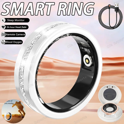 2026 New Smart Ring Lady Heart Rate Sleep Health Monitor Menstrual cycle detection IP68 Waterproof Fashion Sport Rings Women Men