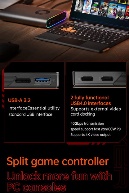 Onexplayer X1 pro 3-in-1 Mini Laptop A1470-32G+2TB Windows 11 10.95'' Gaming Laptop AI Camera 120hz HDMI Handheld GamePad Tablet