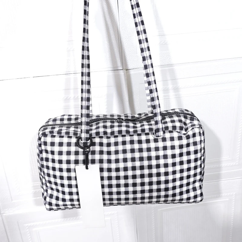 Brand Nylon Bowling Tote Bag Women Luxury Large Capacity Simple Versatile Shoulder Purse Ultralight Zipper Commuting Travel Bag