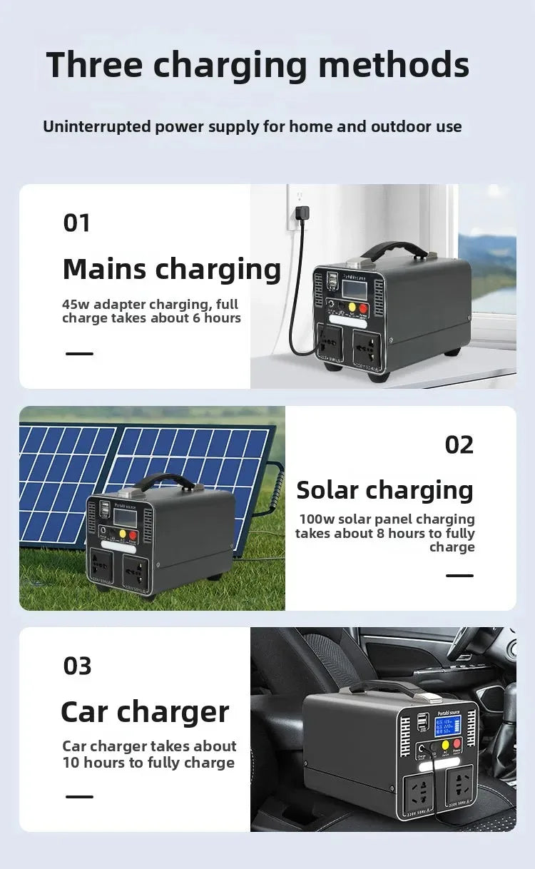 300W Portable Power Station 220V 166.5wh/333wh Outdoor Solar Generator Household Portable Stall Camping Emergency Power Supply