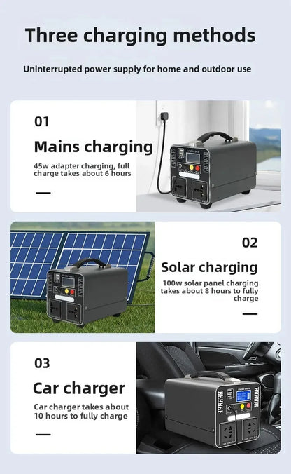 300W Portable Power Station 220V 166.5wh/333wh Outdoor Solar Generator Household Portable Stall Camping Emergency Power Supply