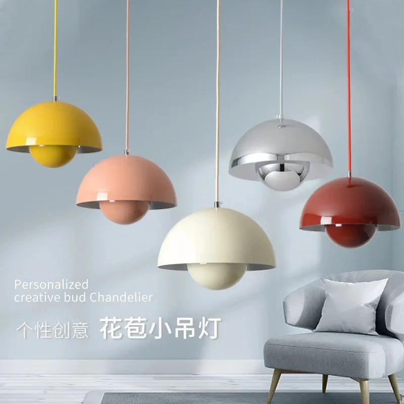 Nordic Minimalist 23cm Pendant Lights Modern Restaurant LED Chandelier E27 Bedroom Study Kitchen Island Home Decoration Gloss