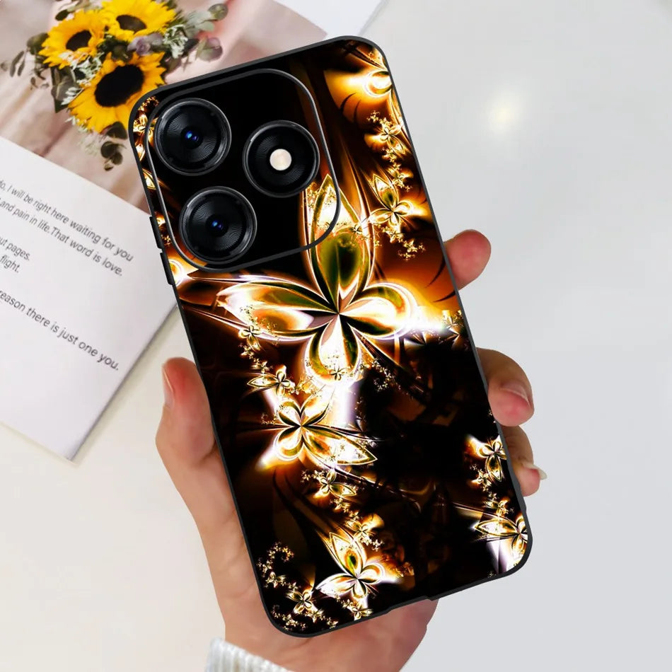Phone Case For Tecno Spark 10 10C 2023 Fashion Flower Cat Butterfly Soft Silicone TPU Cases For Tecno Spark10 Spark10c KI5q KI5k