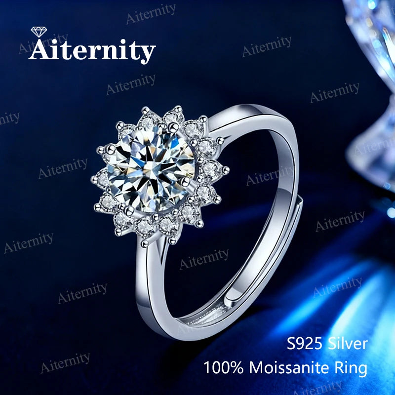 Moissanite Women's Ring Real 925 Sterling Silver D Color Shining Ring With Certificate Proposal Luxury Jewelry Gift