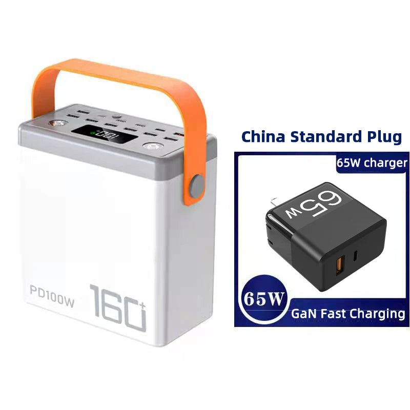 PD100W 160000mAh Power Bank Station Fast Charger Portable Emergency Charging External Battery for iPhone 15 Xiaomi Tablet laptop