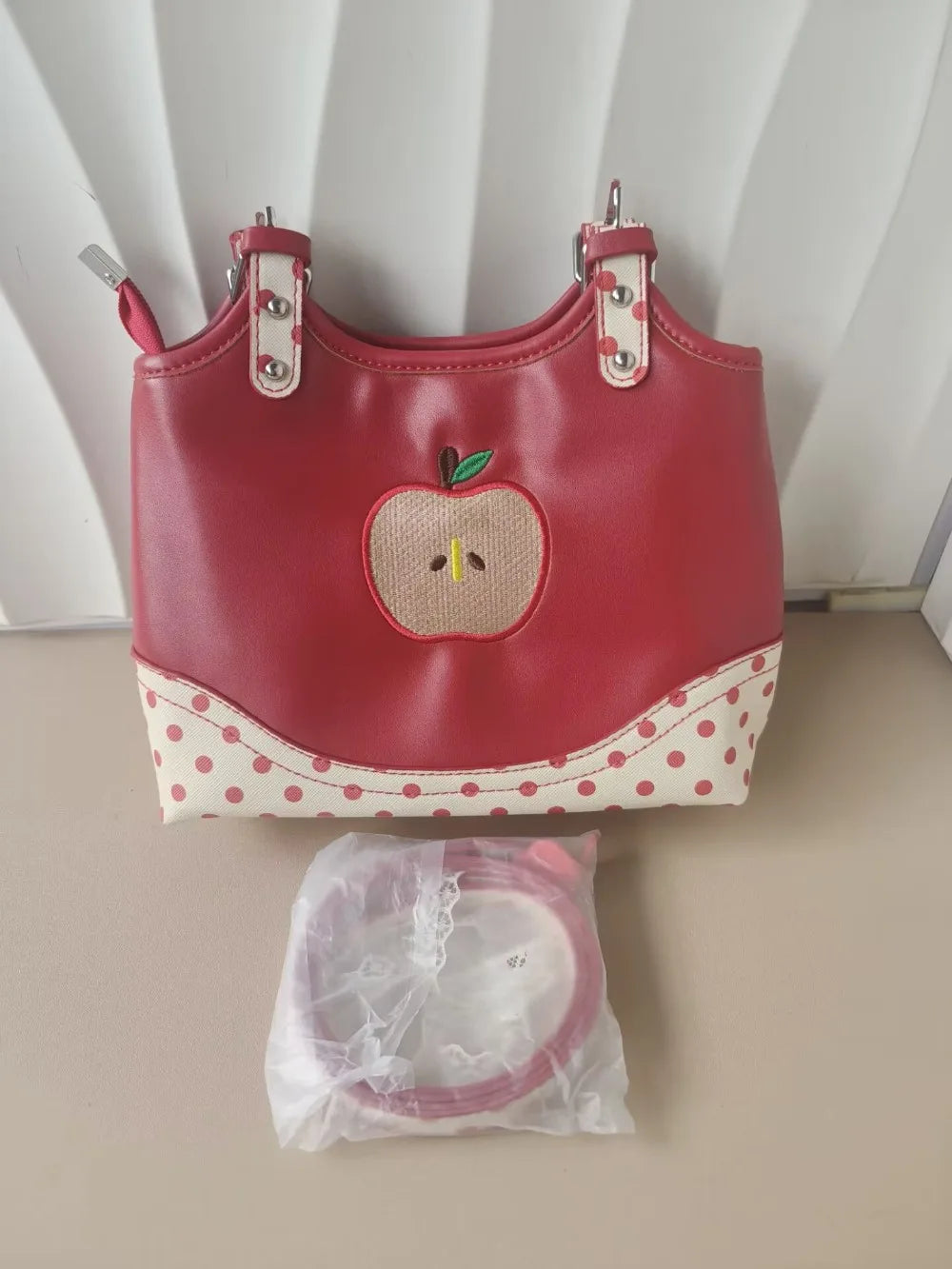 Sweet Transparent Ita Bags for Woman Dot Print Apple Shoulder Bag Underarm Bolso Beautiful Sac Femme Practical Bolsos De Mujer