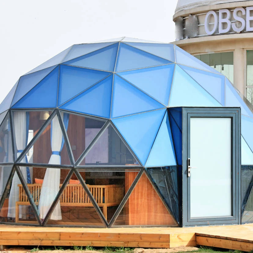 Modern Geodesic Glass Panoramic Dome Shelter Four-Season Waterproof Design for Glamping Resorts Stargazing Eco Tourism