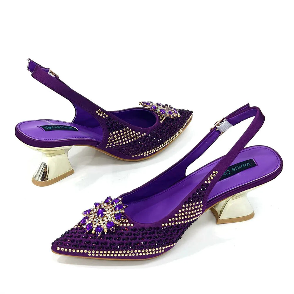 Italian Design Evening Shoes And Bag Paired With Handmade Petal Clutches Pointed Toe High-Heel Shoes For Women Party Shoes