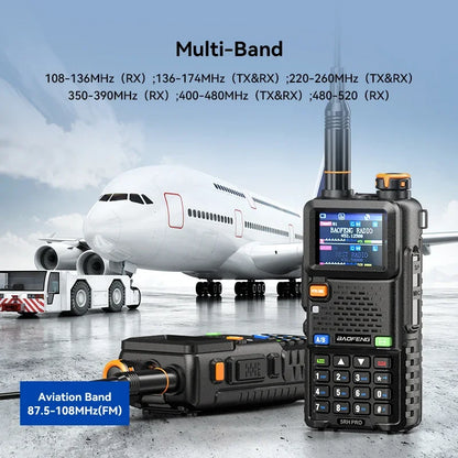 Baofeng GPS Walkie Talkie UV-5RH PRO TX&RX 136-174 220-260 400-480MHz Frequency Long Range Multi Band AM/FM Two Way Radio 640CH