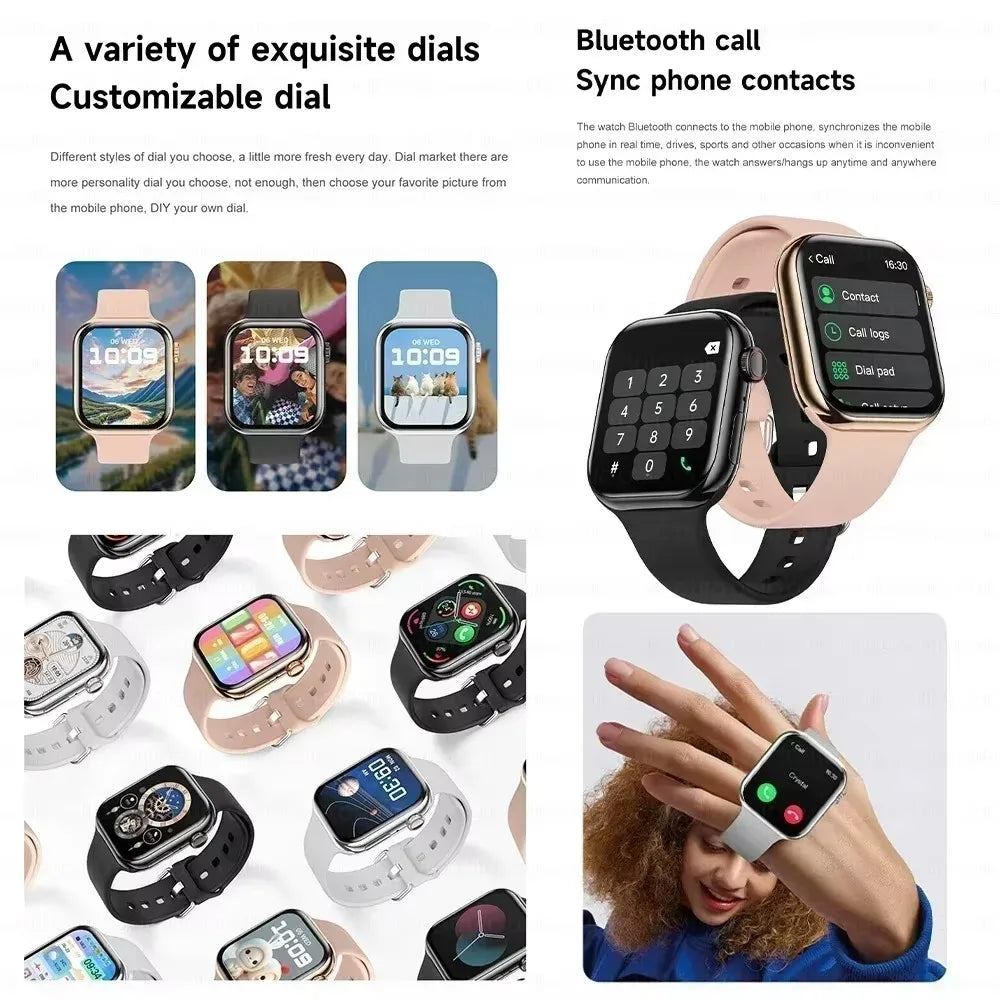 GPS Smart Watch Men For Apple Watch 10 Series Always On Display Body Temperature BT Call NFC Women DT Smartwatch For IOS Android