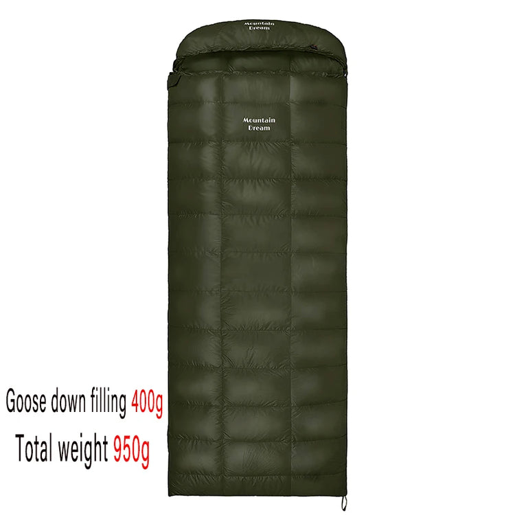 Envelope-style Down Sleeping Bag Ultra-light Goose Down Waterproof Plus Size Winter Warm Travel Hiking Camping Sleeping Bag