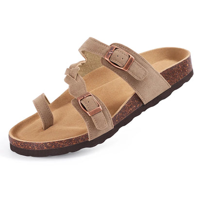 Kidmi Summer New Women's Slippers With Double Adjustable Buckle Casual Non-slip Comfortable Beach Slippers Outdoor Women Sandals
