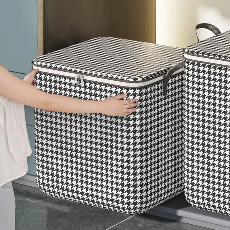 Quilt Storage Box Dustproof Organizers Non-Woven Wardrobe Space Saving Bag House-Moving Bedding Box Storage Organization